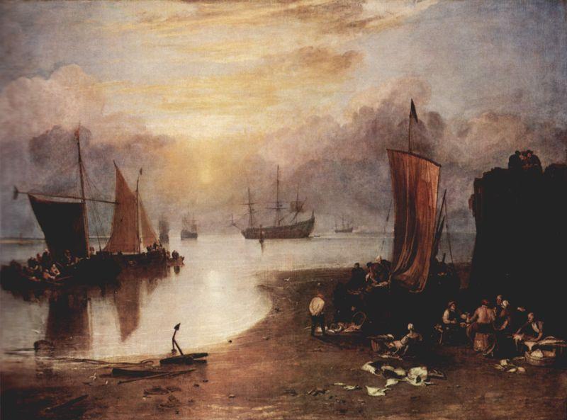 Joseph Mallord William Turner Fishermen Cleaning and Selling Fish oil painting image